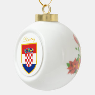 Boule En Céramique Drapeau de la Croatie personnalisé