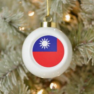 Boule En Céramique Drapeau de Taïwan : République de Chine, Taipei ch
