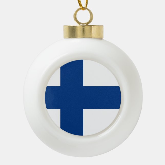 Boule En Céramique Drapeau finlandais Patriotique finlandais (Devant)