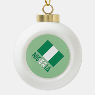 Boule En Céramique Drapeau nigérian et Nigeria