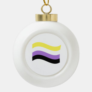 Boule En Céramique Drapeau ondoyant non binaire