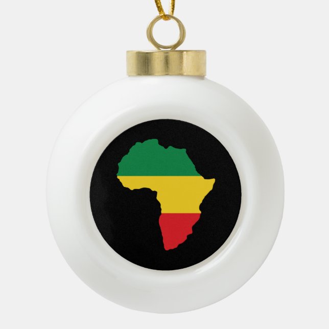 Boule En Céramique Drapeau vert, or et Afrique rouge (Devant)