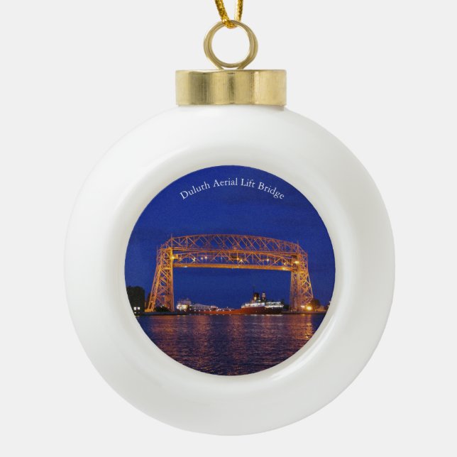 Boule En Céramique Duluth Aerial Lift Bridge & John G. Munson (Devant)