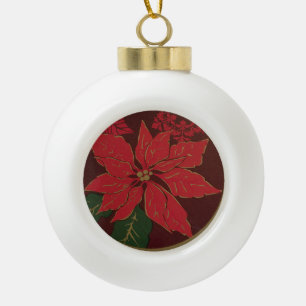 Boule En Céramique Élégant Poinsettia