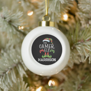 Boule En Céramique Elfe de jeu vidéo personnalisé pour Noël