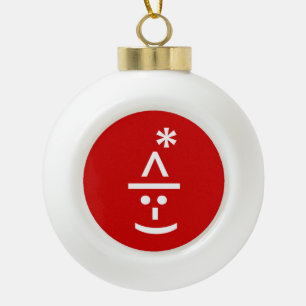 Boule En Céramique Elfe de Noël Emoticon Xmas ASCII Texte Art