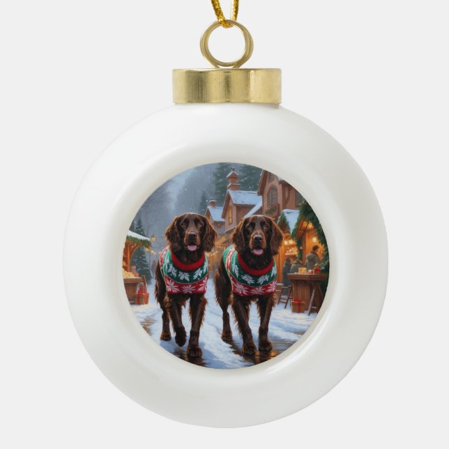 Boule En Céramique English Setter Dogs Christmas Snow Holiday (Devant)