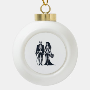 Boule En Céramique Épouse et chambre gothique de squelette - Jusqu'à