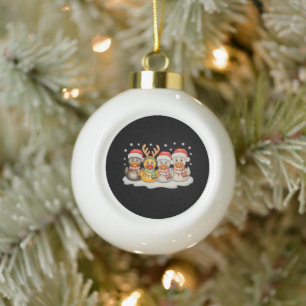 Boule En Céramique Équipe Canard en Caoutchouc Renne de Noël Lumières
