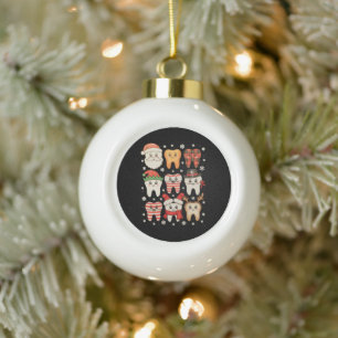 Boule En Céramique Équipe dentaire de Noël Équipe de dentiste mignonn