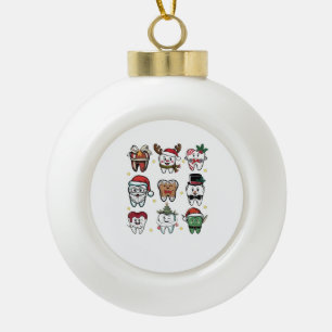 Boule En Céramique Équipe Dentaire Dentiste Noël Vacances Xmas
