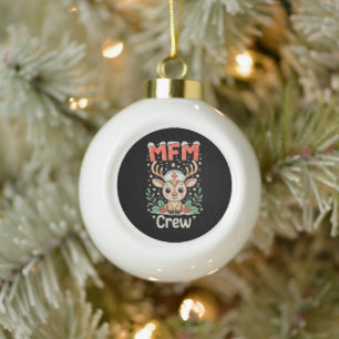 Boule En Céramique Équipe d'infirmières MFM Renne Noël Xmas Vacances
