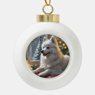 Boule En Céramique Esquimau Américain avec lumières de Noël pour les