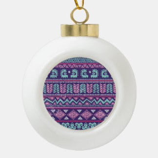 Boule En Céramique Ethnique Tribale : Motif coloré sans couture.