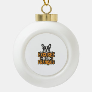 Boule En Céramique Excusez Mon Français Bouledogue Français Vintage