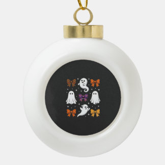 Boule En Céramique Fantôme Mignon avec Ruban Design Halloween_1