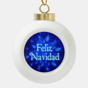Boule En Céramique Feliz Navidad - Snowburst