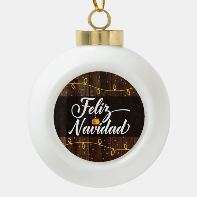 Boule En Céramique Feliz Navidad Spanish Joyeux Noël (Devant)