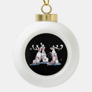 Boule En Céramique Festive Noël chanter Caribou Faune