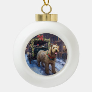 Boule En Céramique Fête de Noël de Wheaten Terrier