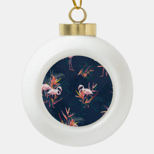 Boule En Céramique Flamant rose hawaïen : oeuvre Vintage tropicale