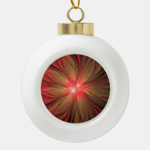 Boule En Céramique Fleur fractale de fansy rouge