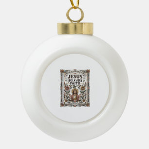 Boule En Céramique Foi en Jésus Art Populaire Foi Chrétienne Jésus Ar