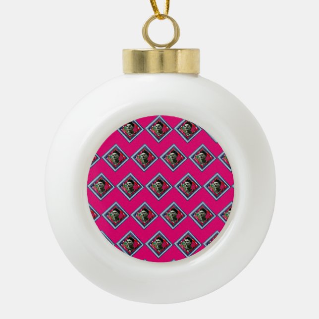 Boule En Céramique Frida Kahlo Retro Denim Diamond (Devant)
