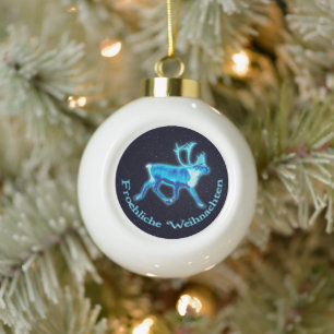 Boule En Céramique Froehliche Weihnachten - Caribou bleu (rennes)