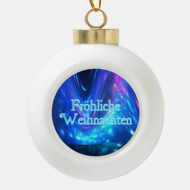 Boule En Céramique Froliche Weihnachten - Qaanaaq - Lumières du Nord (Devant)