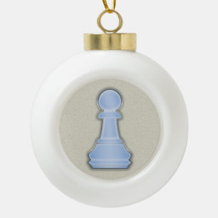 Boule En Céramique Gage en verre bleu brillant d'échecs d'échecs