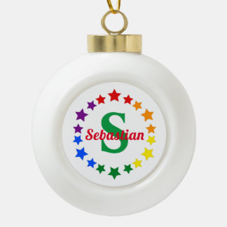 Boule En Céramique Gay pride LGBT contemporain Stars Monogramme & Nom