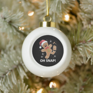 Boule En Céramique Gingerbread Man Oh Snap Christmas Funny Cookie
