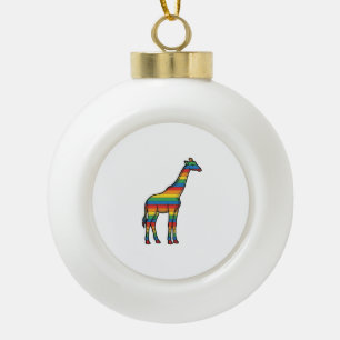 Boule En Céramique Girafe Arc-en-Ciel Gravure Vintage Vector Design_1