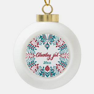Boule En Céramique Gleðileg jól, Salutation de Noël islandaise