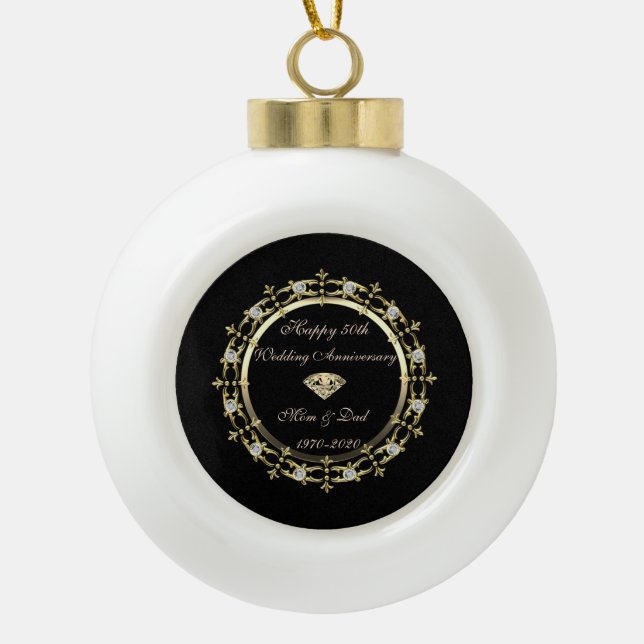 Boule En Céramique Gold Chic Diamonds Tourbillon 50e anniversaire Mar (Devant)