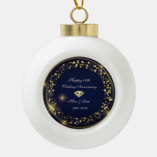 Boule En Céramique Gold Diamond Confetti 50e anniversaire Mariage