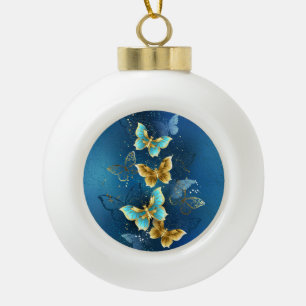 Boule En Céramique Golden butterflies