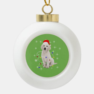 Boule En Céramique Golden Retriever Chien de vacances Noël