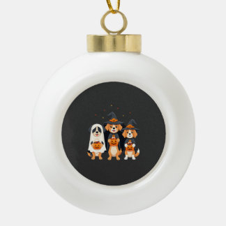 Boule En Céramique Golden Retriever Fantôme Halloween Trick Or Treat