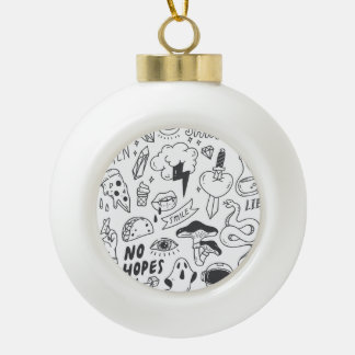 Boule En Céramique Graffiti mignon : Doodle Art Set.