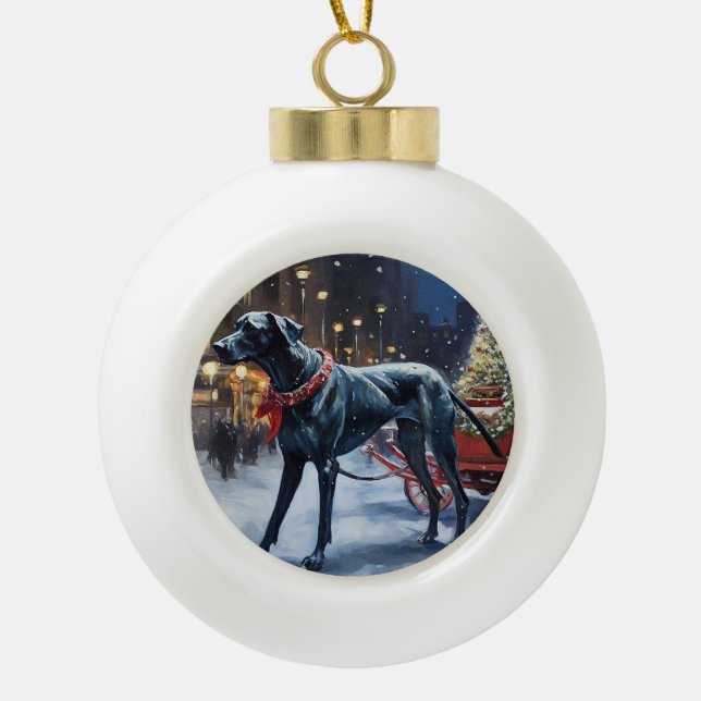 Boule En Céramique Grande saison de Noël Dane (Devant)