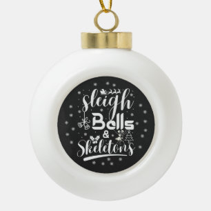 Boule En Céramique Grelots de traîneau & squelettes dansant Noël drôl