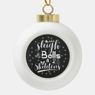 Boule En Céramique Grelots de traîneau & squelettes dansant Noël drôl