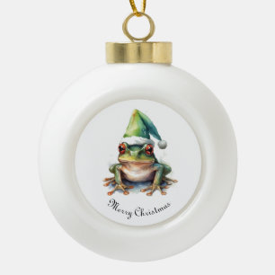 Boule En Céramique Grenouille de Noël, coutume