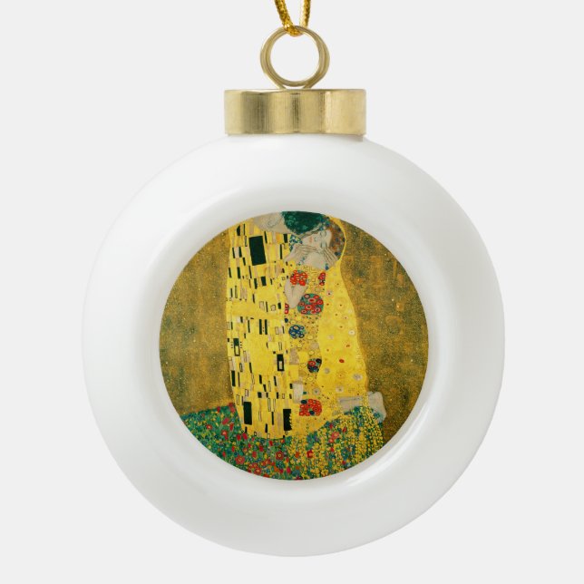 Boule En Céramique Gustav Klimt Golden Art The Kiss for Lovers (Devant)