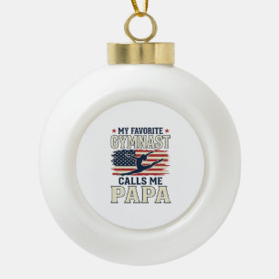Boule En Céramique Gymnaste préféré m'appelle Papa Patriotique Vintag