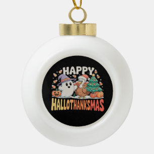 Boule En Céramique Halloween Thanksgiving Noël HalloThanksMas