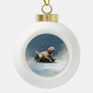 Boule En Céramique hiver de Noël du Labrador