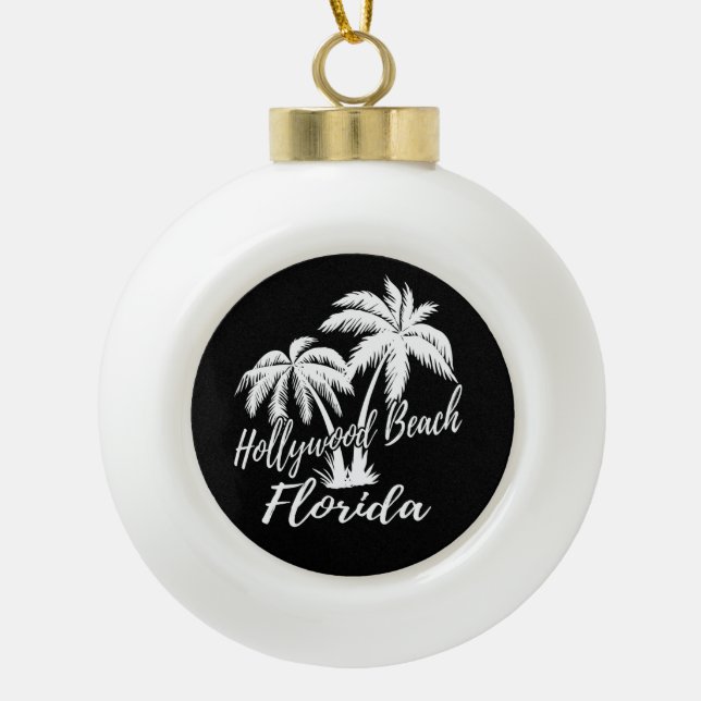 Boule En Céramique Hollywood Beach Floride Palm Trees Beach (Devant)
